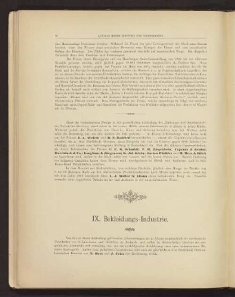 IX. Bekleidungs-Industrie