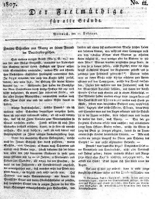 No. 12, Mittwoch, den 11. Februar 1807