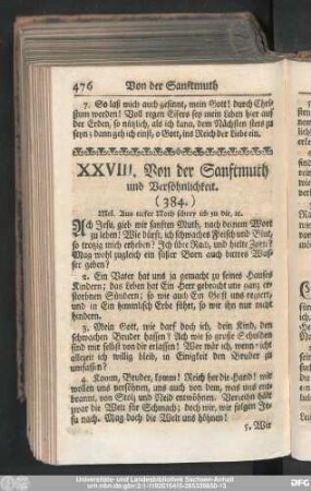 XXVIII. Von der Sanftmuth und Versöhnlichkeit.