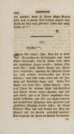 CIV. Liebster **