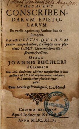 Thesaurus conscribendarum epistolarum