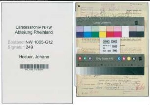 Entnazifizierung Johann Hoeber , geb. 24.09.1899 (Monteur)