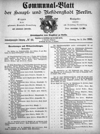 1885,22: No. 22, 31. Mai 1885