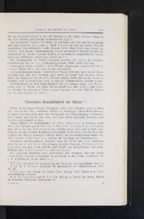 Chemische Beschaffenheit der Stärke.