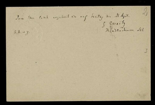 Nr. 2: Postkarte von Georg Waitz an Edward Schröder, Berlin, 20.4.1881