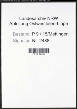 Heiratsregister Standesamt Mettingen