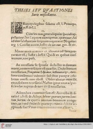 Theses sev Qvæstiones Iuris miscellaneæ (I. - XXII.)