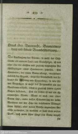 Etwas über Baumzucht, Baumentwendung und frivole Baumbeschädigung
