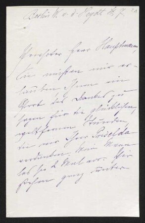 Brief von Albert Hertel und Clara Hertel an Gerhart Hauptmann