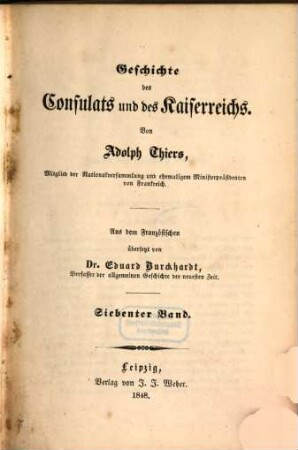 Geschichte des Consulats und des Kaiserreichs, 7