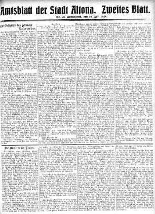 Nummer 28. Zweites Blatt. : Sonnabend, den 10. Juli 1926