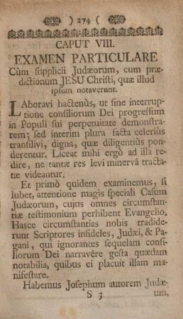 Caput VIII. Examen particulare.