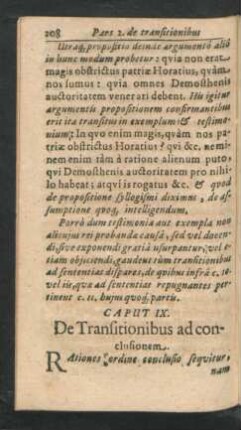 Caput IX. De Transitionibus ad conclusionem.