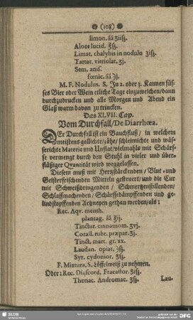 Das XLVII. Cap. Vom Durchfall, De Diarrhoea