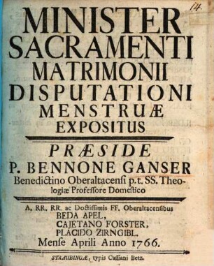 Minister sacramenti matrimonii