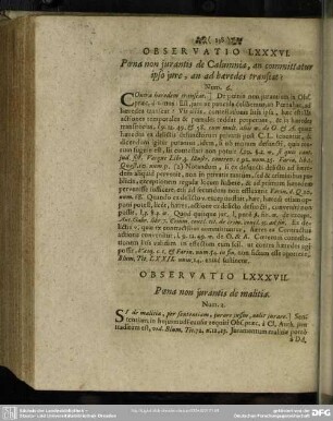 Observatio LXXXVII. Poena non jurantis de malitia
