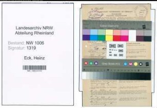 Entnazifizierung Heinz Eck , geb. 05.03.1904 (Kaufmann)