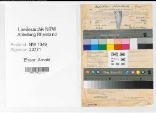 Entnazifizierung Arnold Esser , geb. 25.12.1917 (Arzt)
