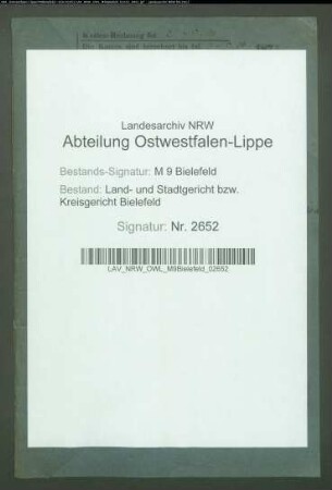 Erblasser: Eber, Bernard; Erblasser: Eber, Johanna, geb. Berg: Testament