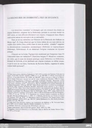 La Seigneurie De Dobrotiči, Fief De Byzance