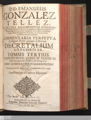 Tomus Tertius: Complectens Librum Tertium