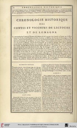 Chronologie historique des comtes et vicomtes de Lectoure et de Lomagne