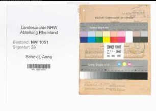 Entnazifizierung Anna Scheidt , geb. 15.11.1891 ()