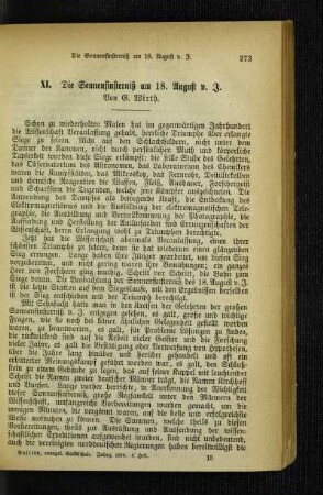 ¬Die¬ Sonnenfinsterniß am 18. August v. J.