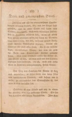 Drei und zwanzigster Brief.