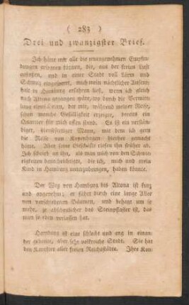 Drei und zwanzigster Brief.