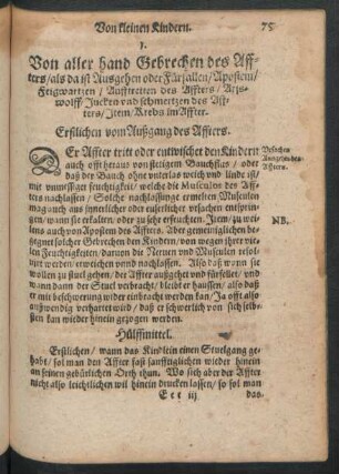 Von aller hand Gebrechen des Affters ...