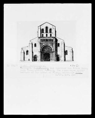 Cluny, Abteikirche Bau III, Aufriss Westfassade