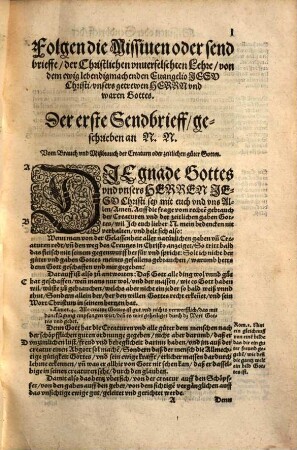 Epistolar, des Edlen von Gott hochbegnadet[e]n ... Caspar Schwenckfelds von Ossing ... : christliche leerhaffte Sendbrieffe und Schrifften ... mit fleiß und trewe auß seinen protocollen, oder nachverlassenen Originalschrifften zusammen gebracht, 1