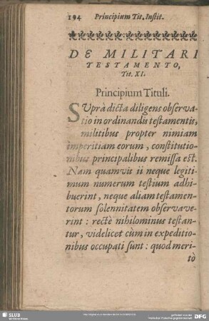 De Militari Testamento, Tit. XI.