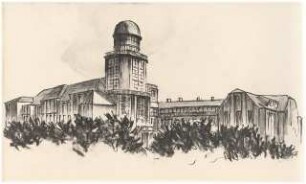 Sternwarte (Lohrmann-Observatorium der TU), Dresden Wiederaufbau: Perspektivische Ansicht