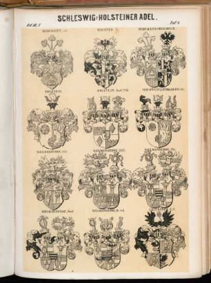 Taf. 4. Hedemann, and. - Heespen †. - Hedemann-Heespen. - Holstein. - Holstein, Graf, 1708. - Holstein, Lethraborg, Gr.; Kielmansegge, 1641. - Kielsmansegge, 1652. - Kielsmanegge, Fhr. - Kielmansegge, Graf. - Kielsmansegge, Gr. and. - Liliencron St. W.