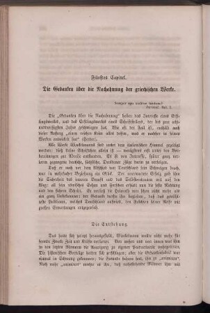 Fünftes Capitel. Die Gedanken über die Nachahmung der griechischen Werke.
