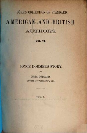 Joyce Dormer's Story. 1
