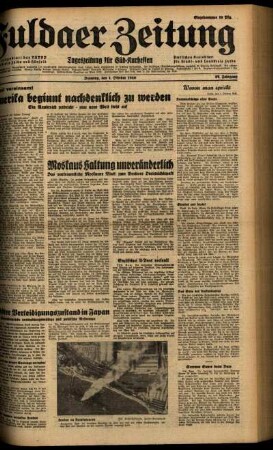 Ausgabe vom Dienstag, den 01. Oktober 1940.