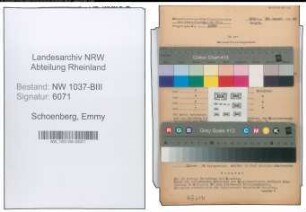 Entnazifizierung Emmy Schoenberg , geb. 14.08.1895 ()