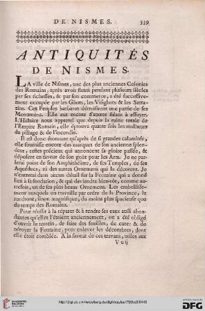 Antiquités de Nismes