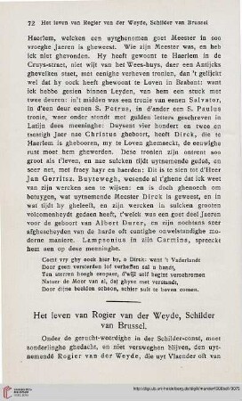 Het leven van Rogier van der Weyde, Schilder van Brussel
