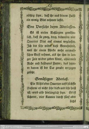Gemäßigter Aderlaß