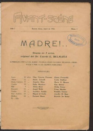 1934000100: Madre! : drama en 3 actos