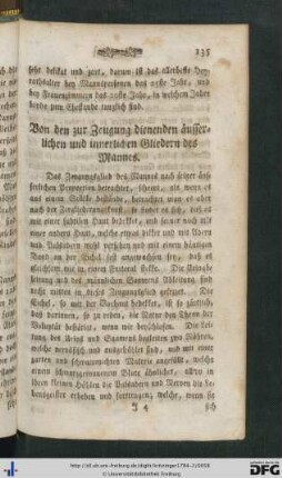 Von den zur Zeugung dienenden äusserlichen und innerlichen Gliedern des Mannes.