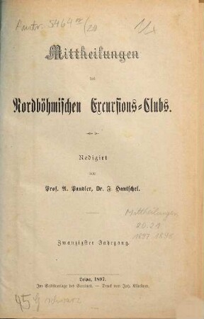 Mitteilungen des Nordböhmischen Excursions-Klubs. 20. 1897