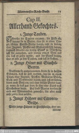 Cap. II. Allerhand Gekochtes