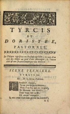 Tyrcis et Doristée : pastorale, parodie d'Acis et Galatée