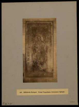 546, Stiftskirche Stuttgart. Probst Vergenhans, Rotmarmor Epitaph.