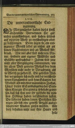 LVII. Die unverantwortliche Entmannung
